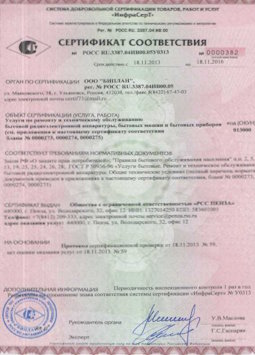 25.06.2015 Грозный - Услуги по ремонту и техническому обслуживанию приборов радиоэл. аппаратуры